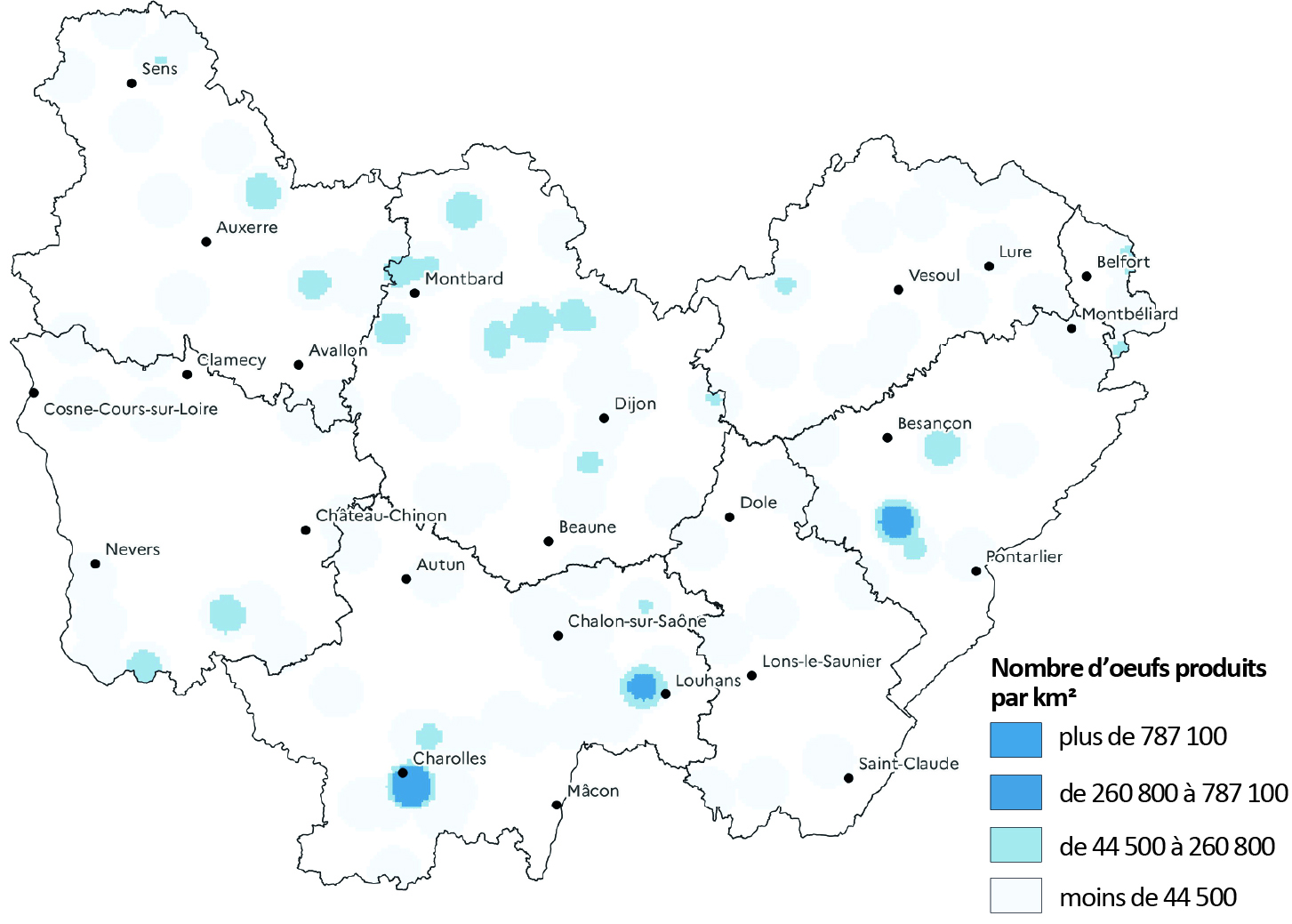 Figure 7 - Élevage de poules pondeuses - voir la transcription ci-dessous