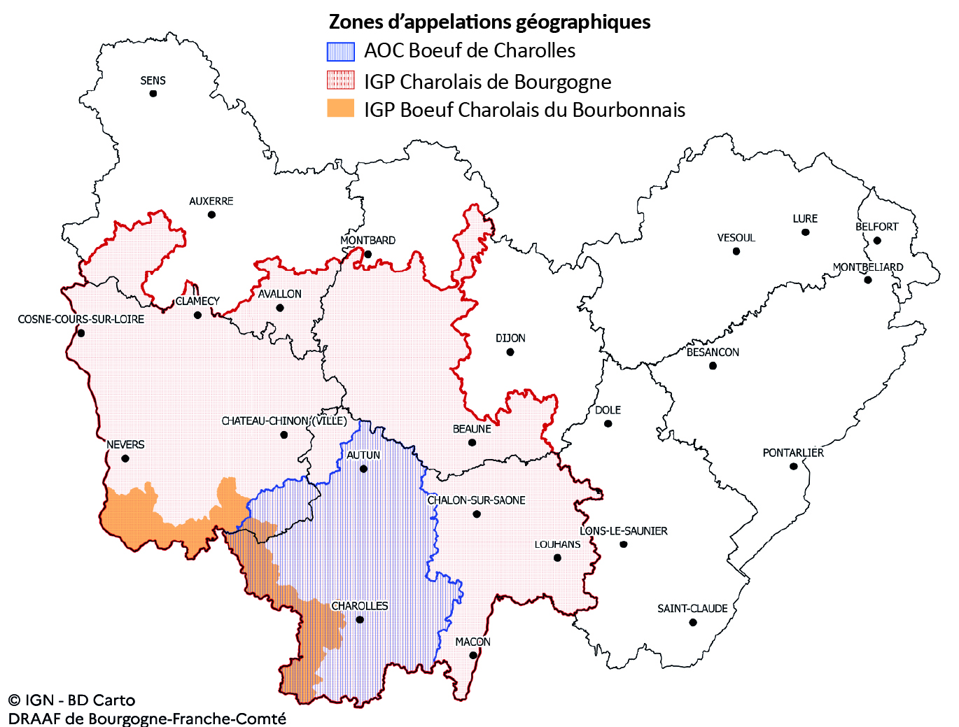 Figure 14 - Signes de qualité allaitants - voir la transcription ci-dessous