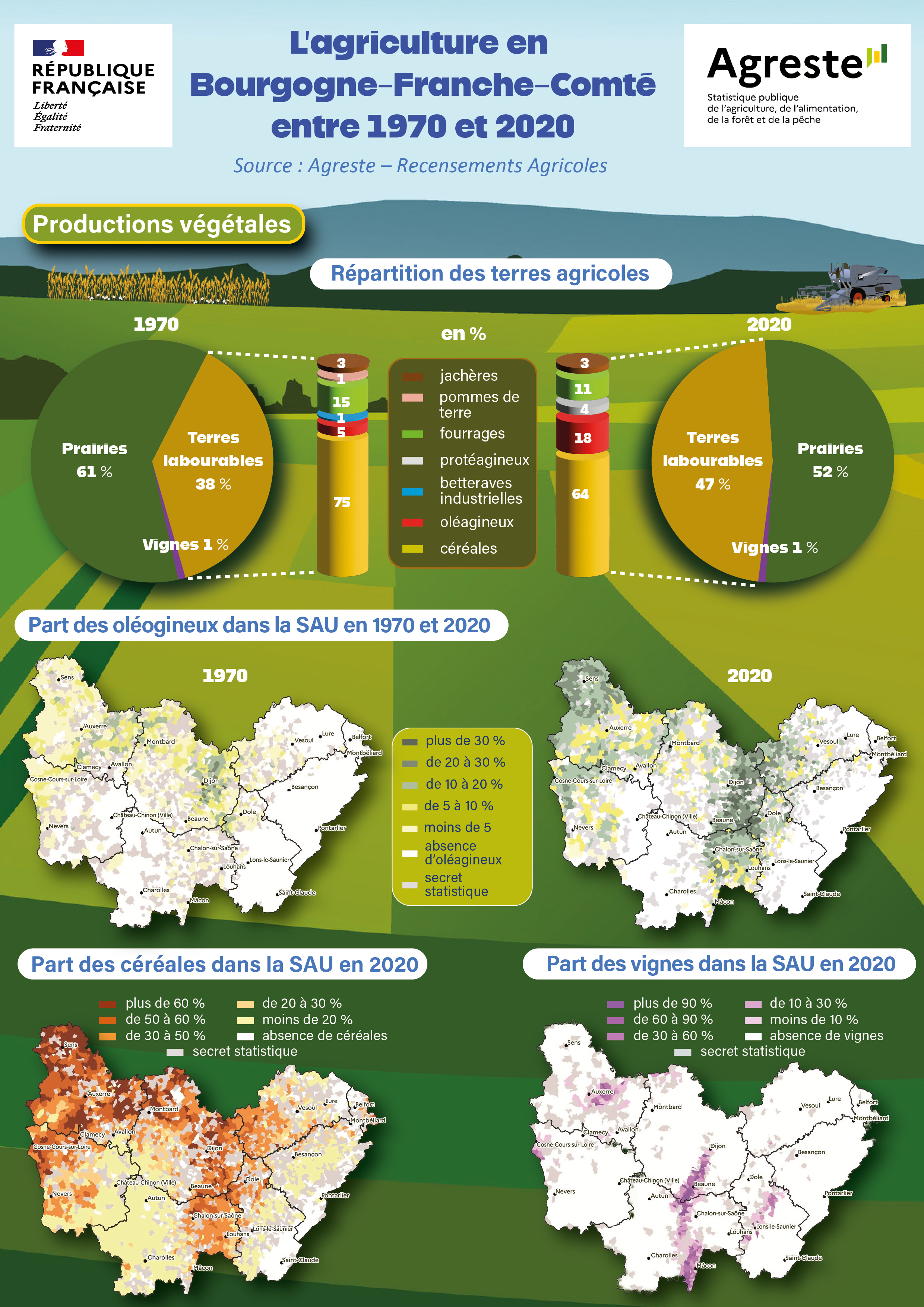 infographie productions vegetales - voir la transcription ci-dessous