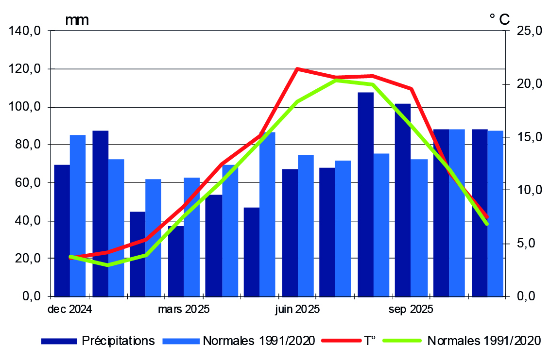 Figure 10. Température et précipitations - voir la transcription ci-dessous